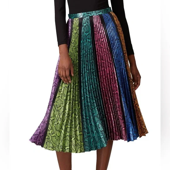 DELFI Collective Womens Multicolored Colorblock Snake Clara RARE Skirt Size XS - Picture 2 of 9